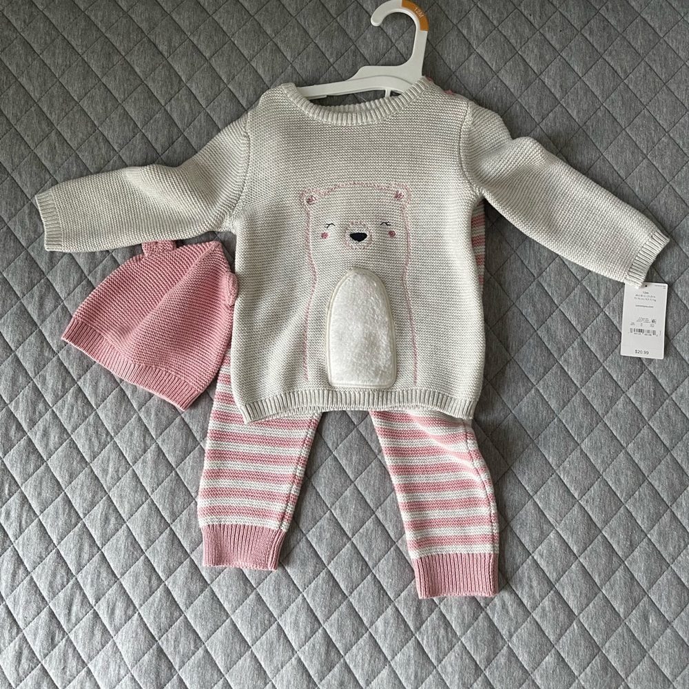 Knitted baby 3pcs set by Carter Basics so 12m